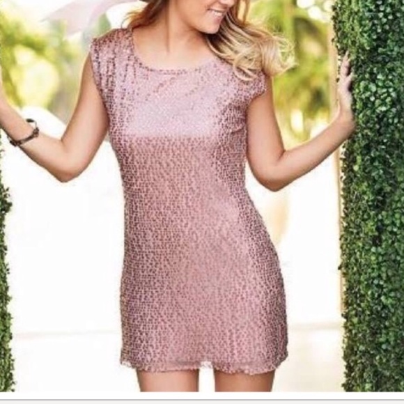 LC Lauren Conrad Dresses & Skirts - Lauren Conrad Sz 4 sequin dress blush/pink